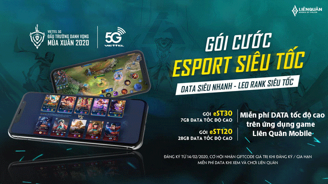 EST120 - với 28GB data tốc độ cao và miễn phí chơi game Liên Quân